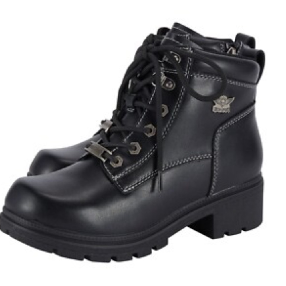 DREAM APPAREL | motorcycle boots black lace/zip up